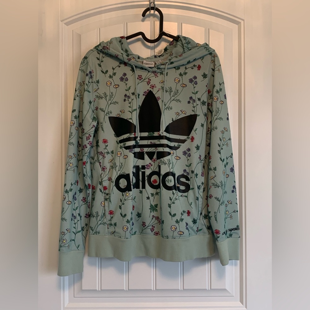 Adidas Floral Flower Print Womens Hoodie